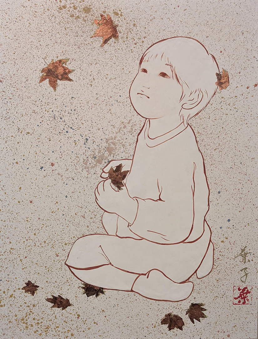 『紅葉 霜月』手塚葉子 F6