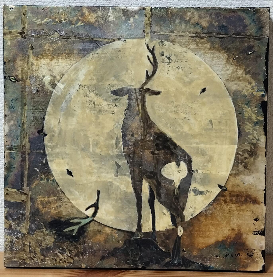 『「麋角解」(さわしかのつのおつる)』小川美由紀 S3(273×273mm)