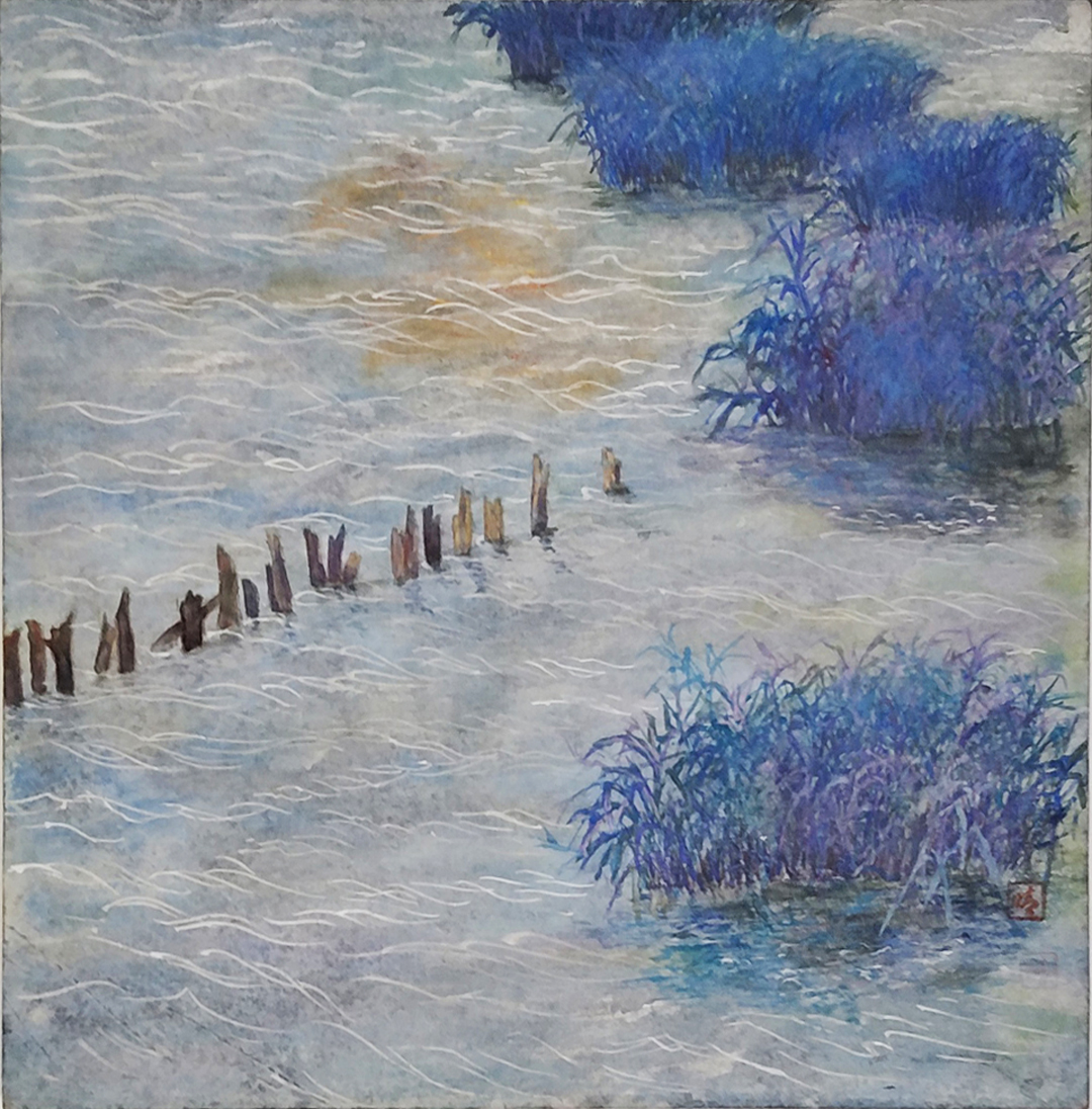 『沼の朝』吉田 晴美 29.8×29.8㎝